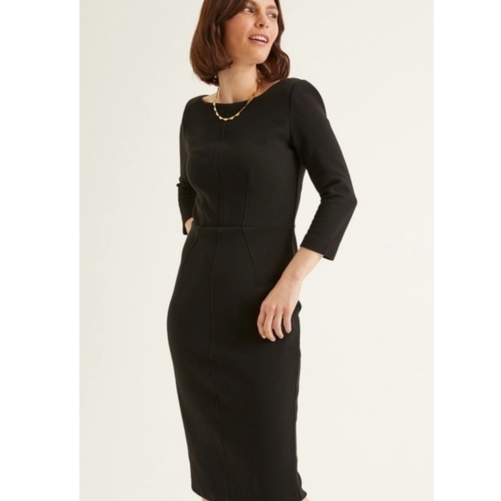 Boden Aurelia Black Ottoman Dress